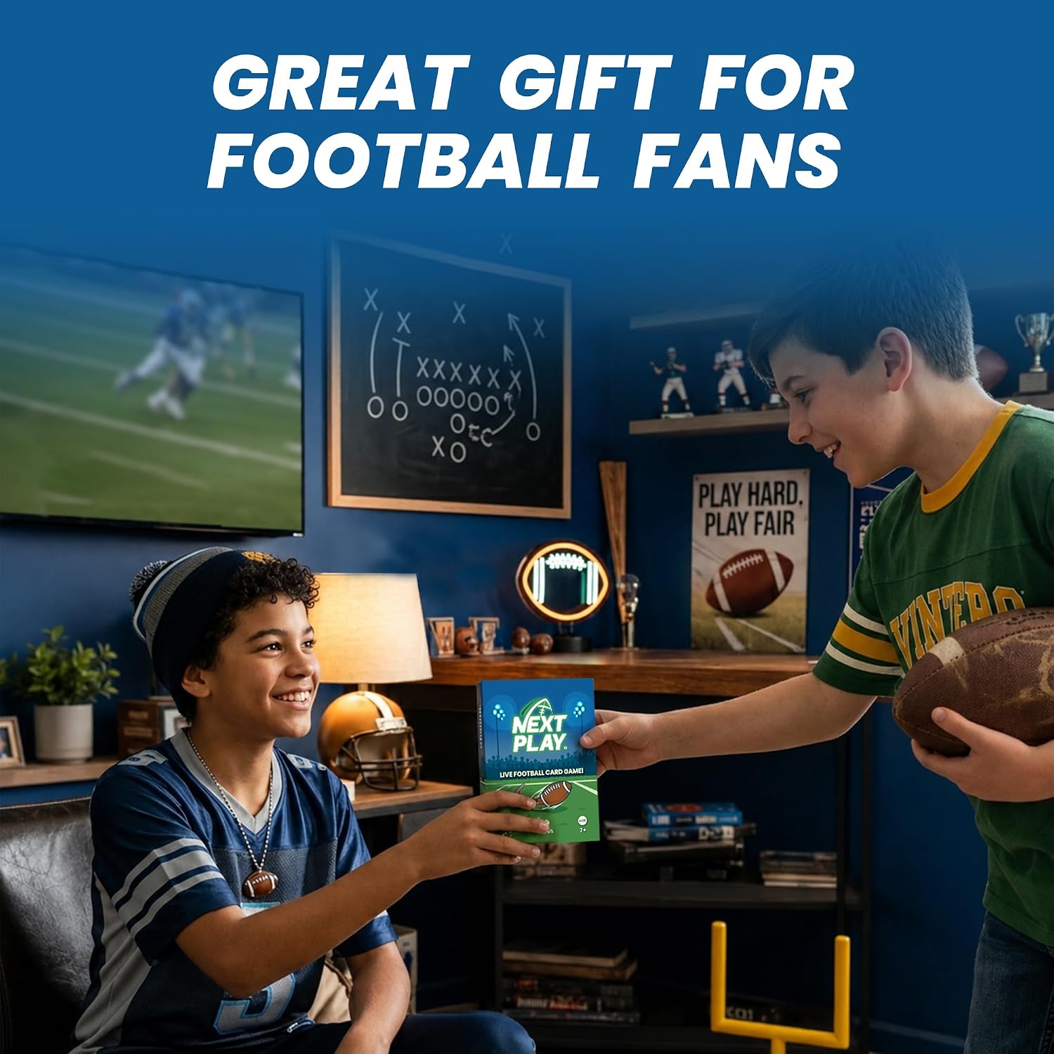 Next Play football card game gift for football fans